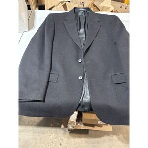 Andrew Fezza Blazer Mens 42R Black Camel Hair 2 Button Coat‎ Sport Jacket